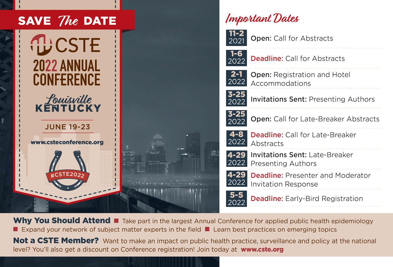 2022 CSTE Conference Important Dates